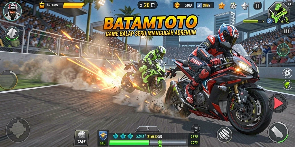 Gameplay seru dari BATAMTOTO dengan mobil balap yang menegangkan.