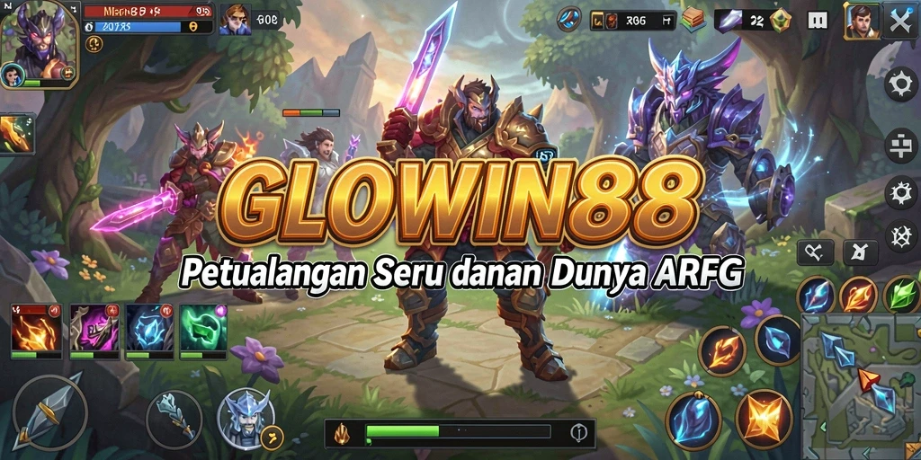 Screenshot GLOWIN88 menampilkan pertarungan epik di dunia fantasi.