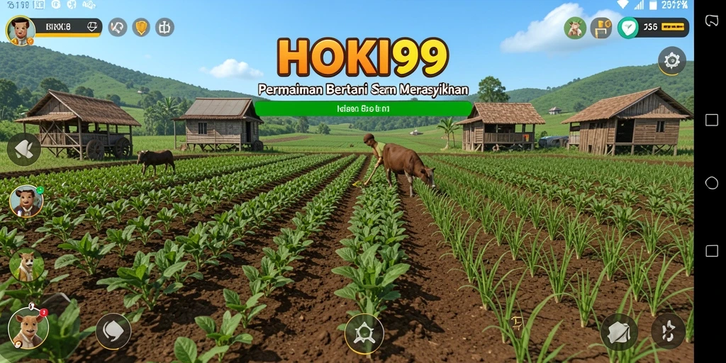 Tampilan gameplay HOKI99 saat bertani di ladang