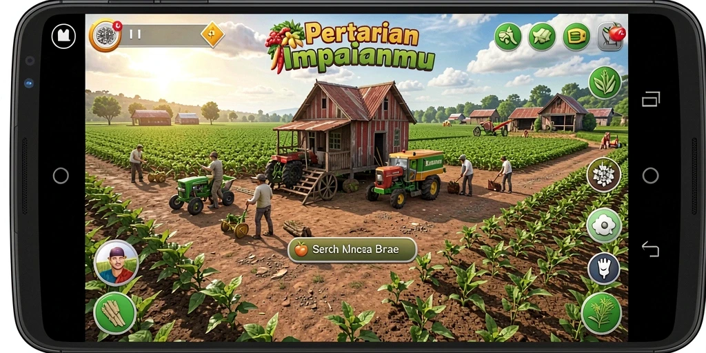 Tampilan menarik dari gameplay pertanian di ID098.