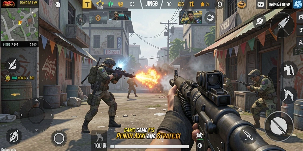Screenshot gameplay <strong>JIN69</strong> menunjukkan aksi menembak yang intens dan grafis yang luar biasa.