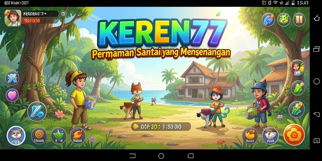 Tampilan menarik dari gameplay KEREN77 dengan karakter dan level yang berwarna.