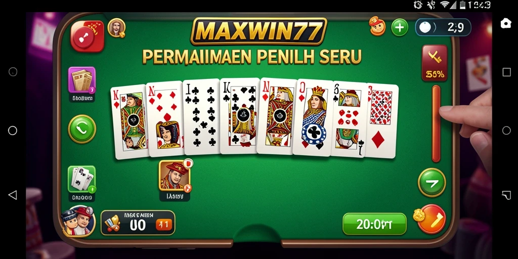 Screenshot gameplay MAXWIN77 menunjukkan aksi seru permainan Domino.