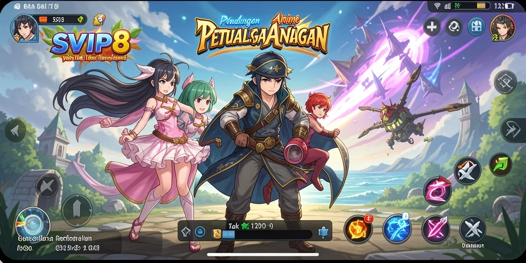 Tampilan screenshot utama SVIP8 menampilkan gameplay yang menarik di dunia anime.
