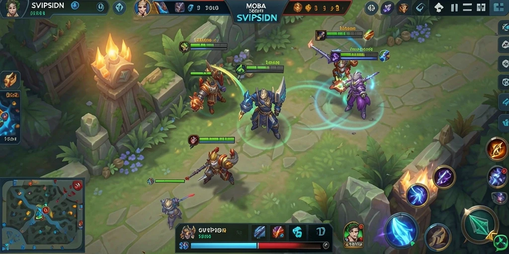 Gameplay seru dalam SVIPSIDN menampilkan pertempuran tim yang mendebarkan.