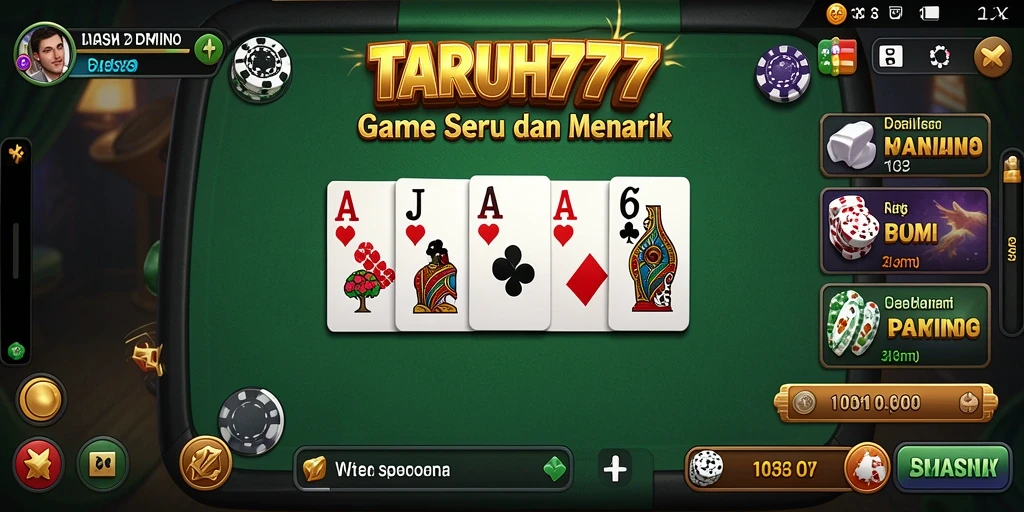 Screenshot gameplay menunjukkan pemain bersaing dalam Domino di TARUH777.